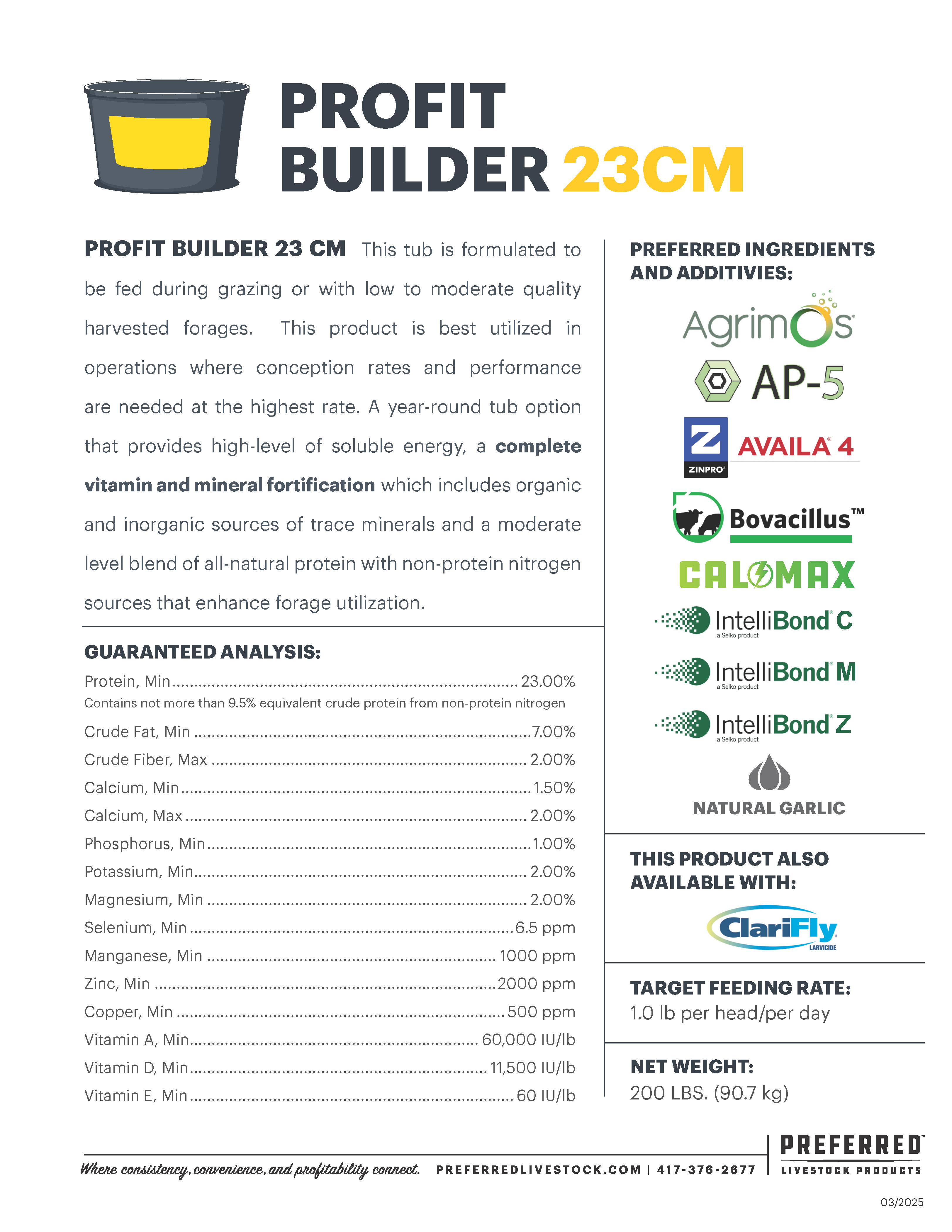 PREFERRED LIVESTOCK PROFIT BUILDER 23 CM 200#