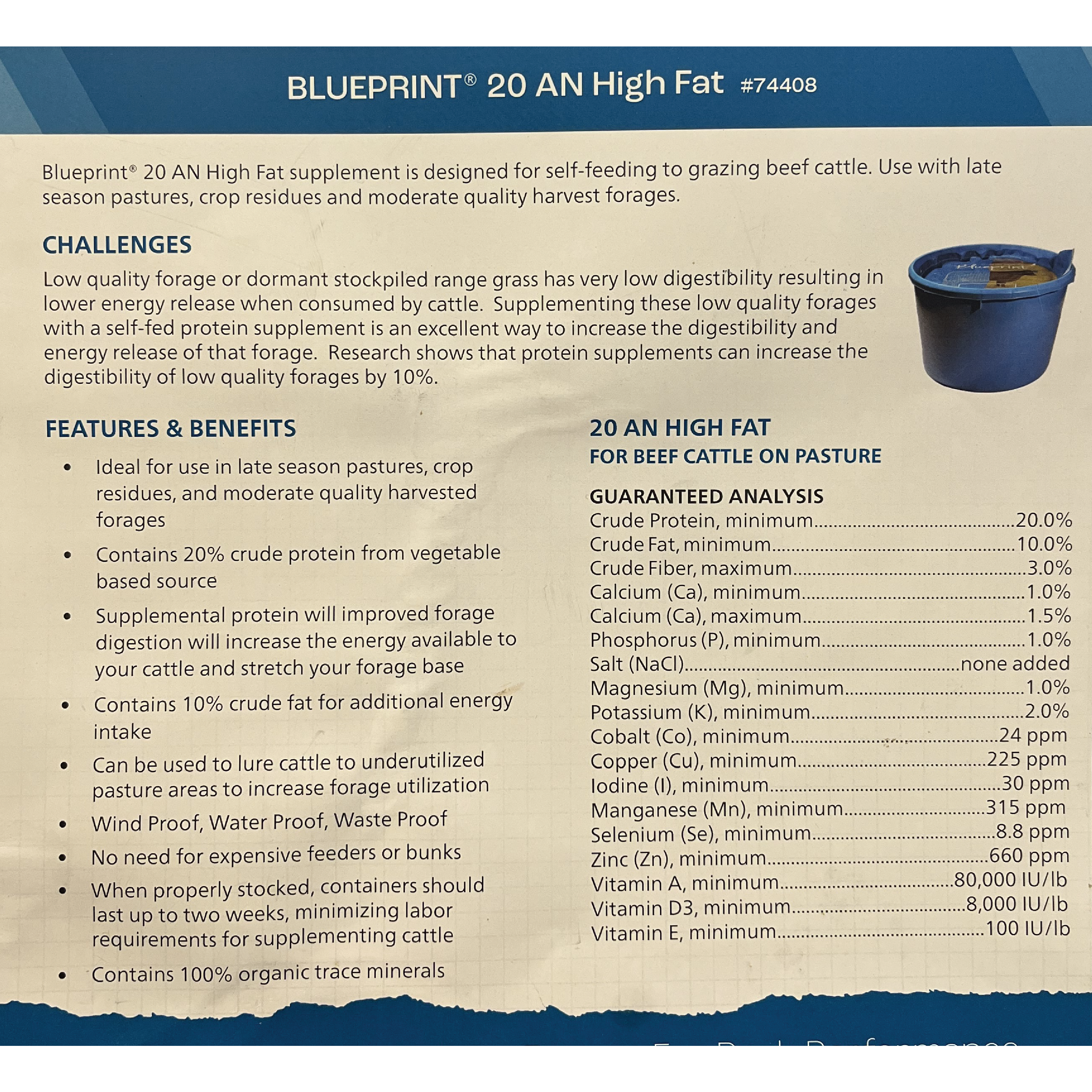 CRYSTALYX BLUEPRINT 20 AN HI FAT -200#