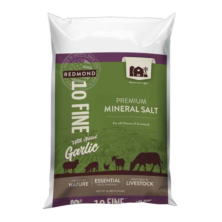 REDMOND 10 FINE MINERAL SALT W/ GARLIC 50LB