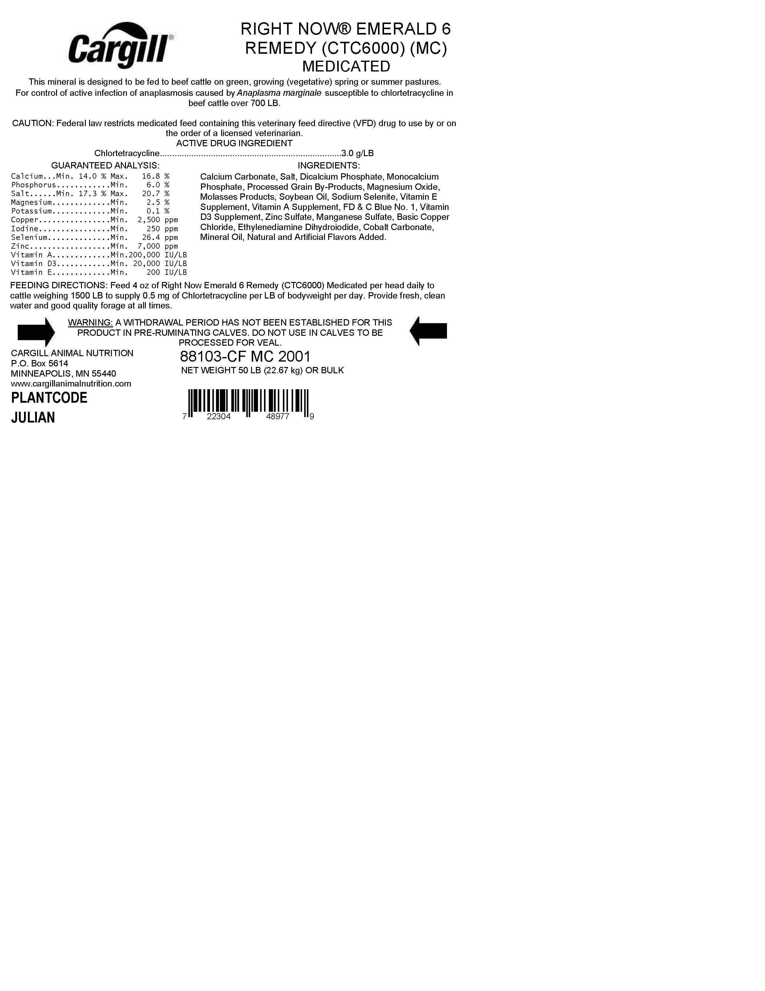 RIGHT NOW EMERALD 6000 CTC \"VFD\"