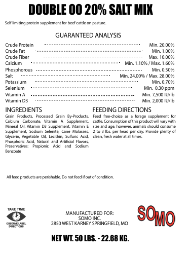 DOUBLE OO 20% SALT MIX - 50#
