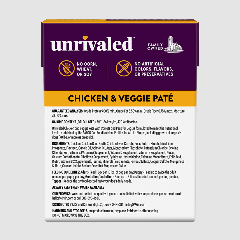 UNRIVALED CHICKEN & VEGGIE PATE - 12.5 OZ