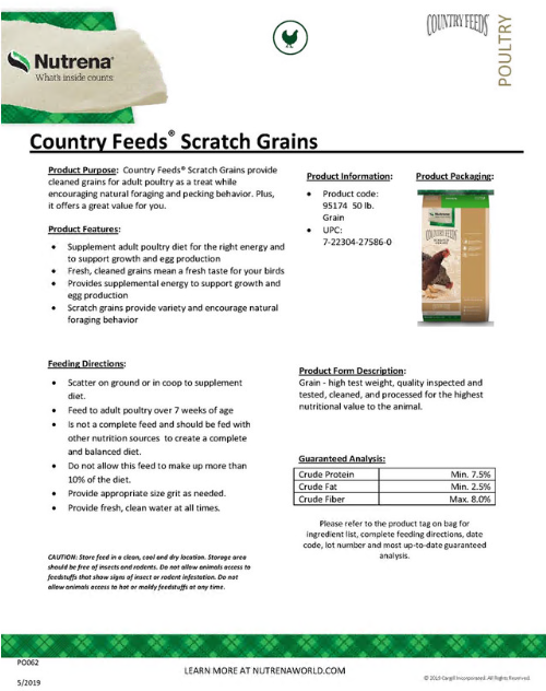 COUNTRY FEEDS SCRATCH GRAINS