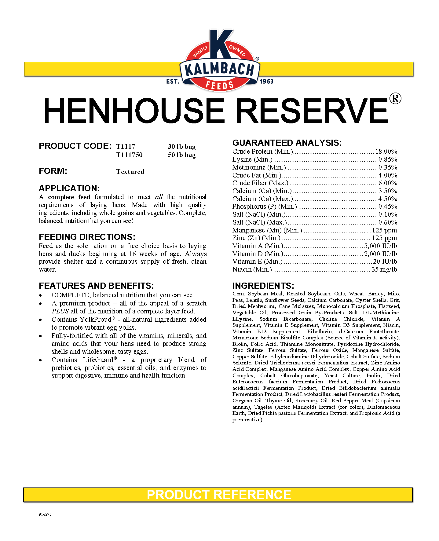 HENHOUSE RESERVE - 50#