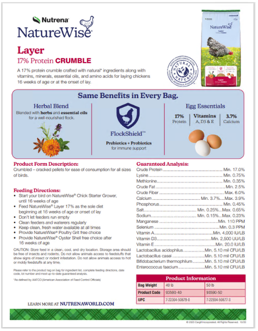 NATUREWISE 17% LAYER CRUMBLE - 40#