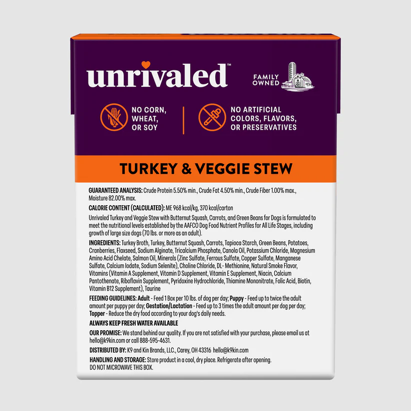 UNRIVALED TURKEY & VEGGIE STEW - 12.5 OZ
