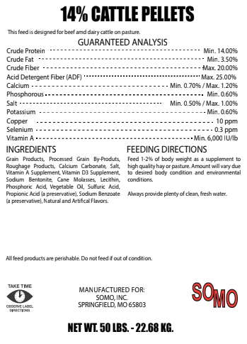 DOUBLE OO 14% CATTLE PELLETS - 50#