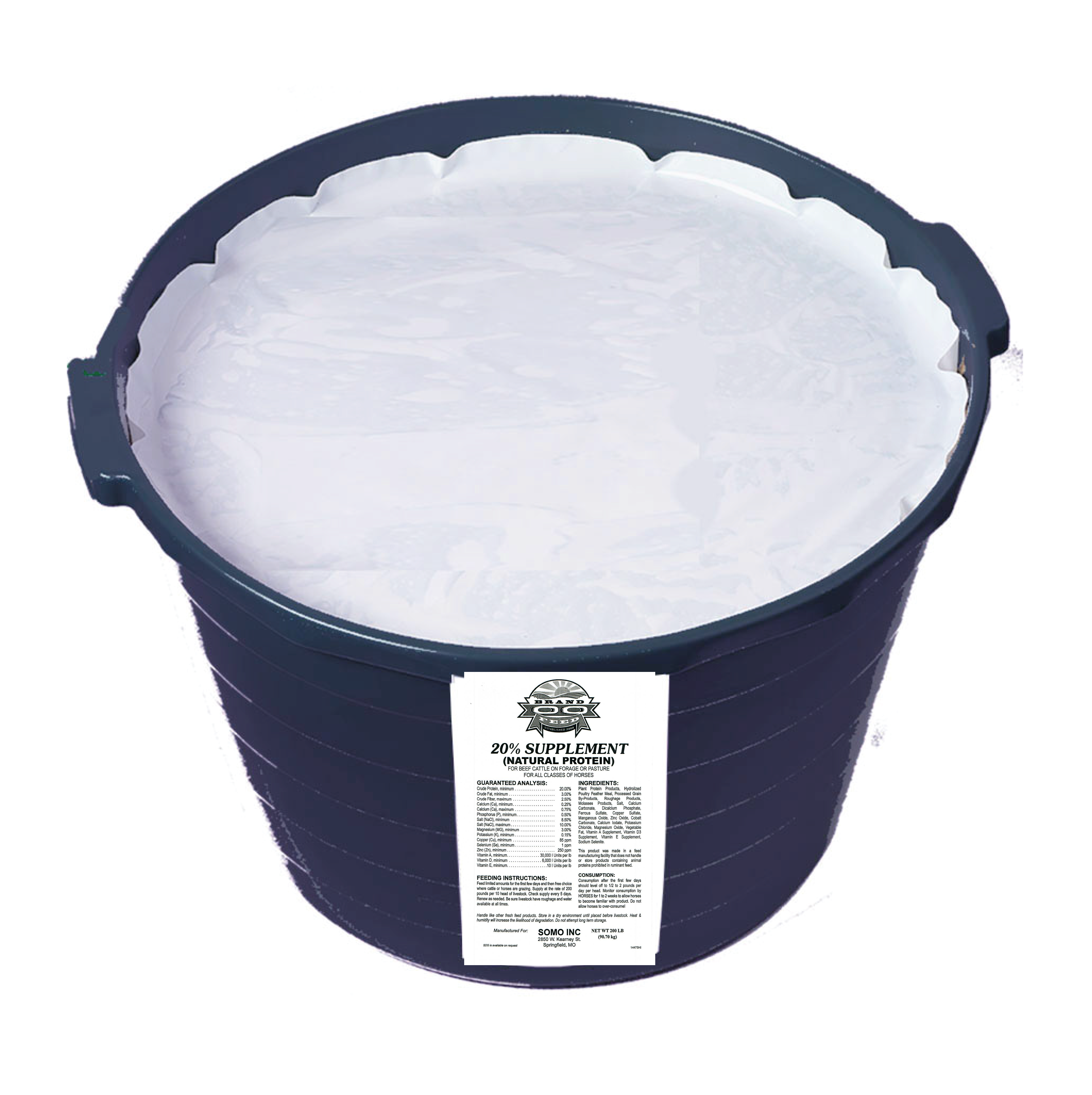 DOUBLE OO 20% AN BLUE PROTEIN TUB - 200#