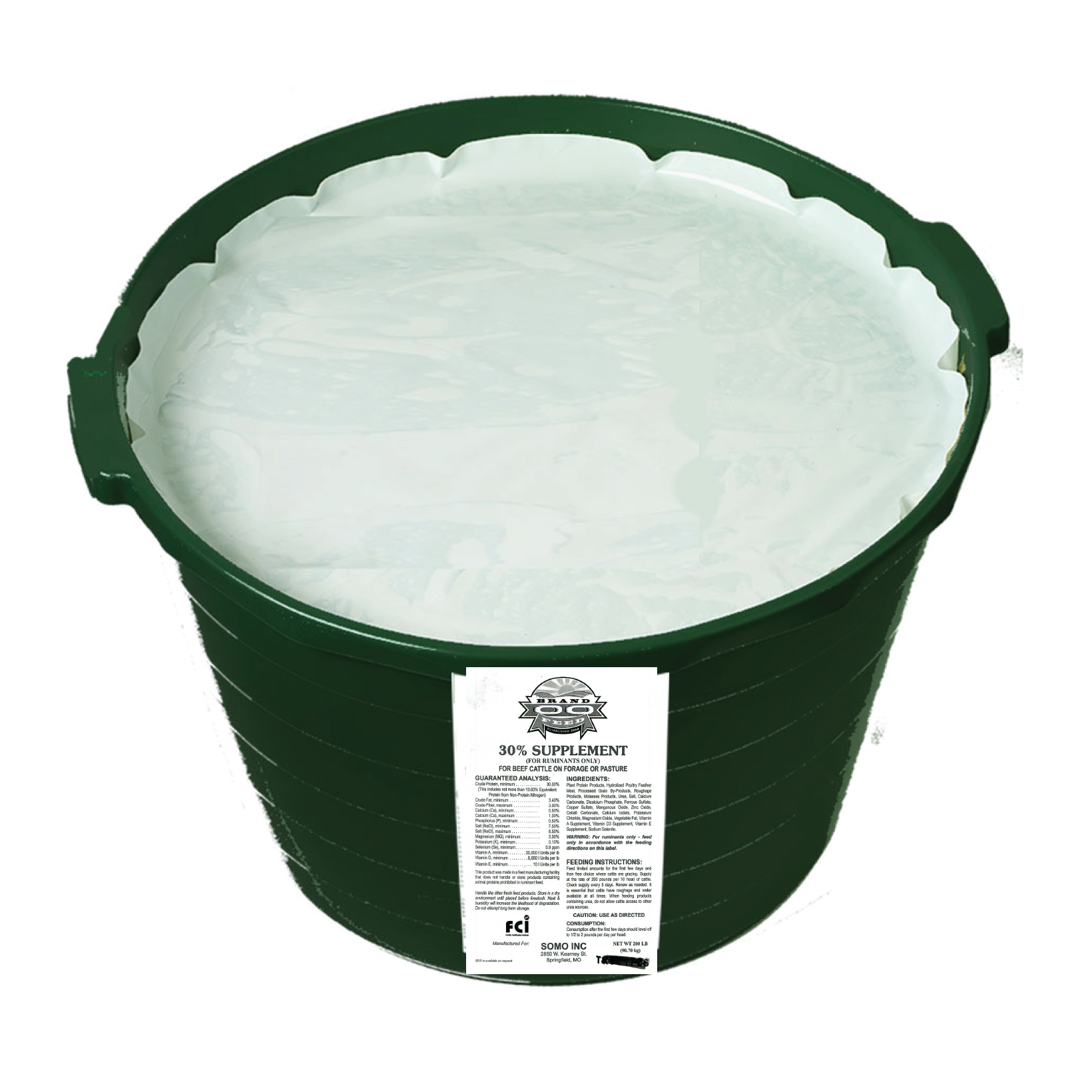 DOUBLE OO 30% GREEN PROTEIN TUB - 200#