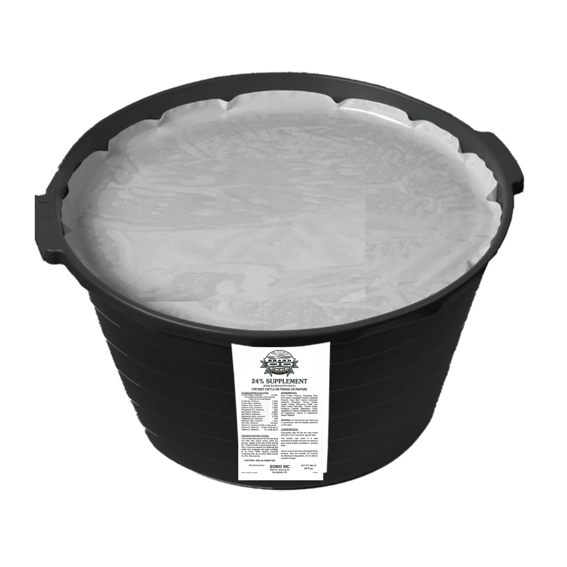 DOUBLE OO 24% BLACK PROTEIN TUB - 200#